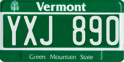 VT license plate YXJ890