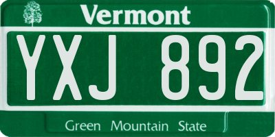 VT license plate YXJ892