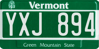 VT license plate YXJ894
