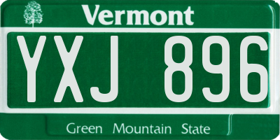 VT license plate YXJ896