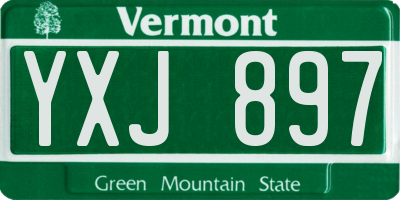 VT license plate YXJ897