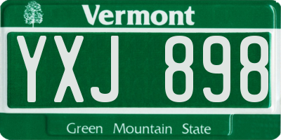 VT license plate YXJ898