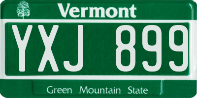 VT license plate YXJ899