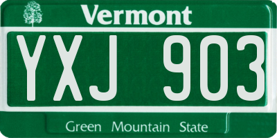 VT license plate YXJ903