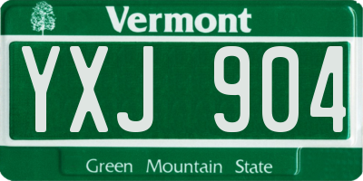 VT license plate YXJ904