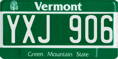 VT license plate YXJ906