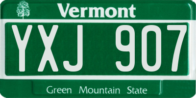 VT license plate YXJ907