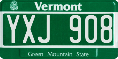 VT license plate YXJ908