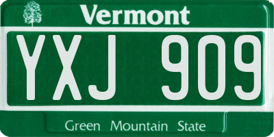 VT license plate YXJ909