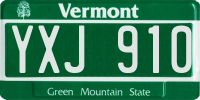 VT license plate YXJ910