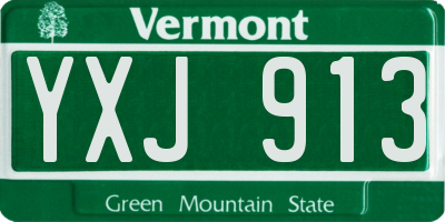 VT license plate YXJ913