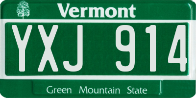 VT license plate YXJ914