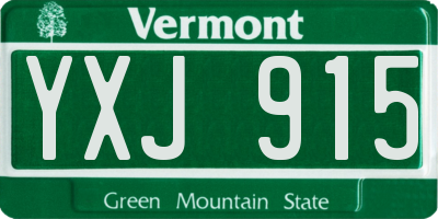 VT license plate YXJ915