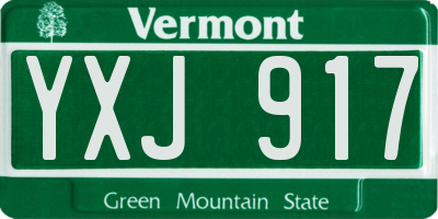 VT license plate YXJ917