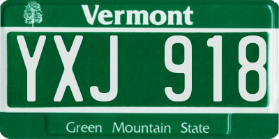 VT license plate YXJ918
