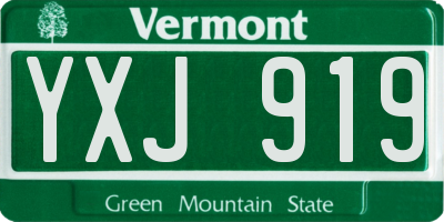 VT license plate YXJ919