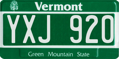 VT license plate YXJ920