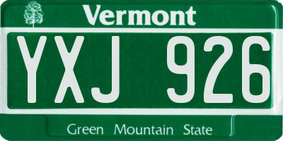 VT license plate YXJ926