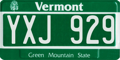 VT license plate YXJ929