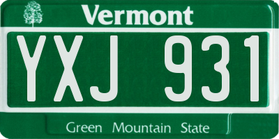 VT license plate YXJ931
