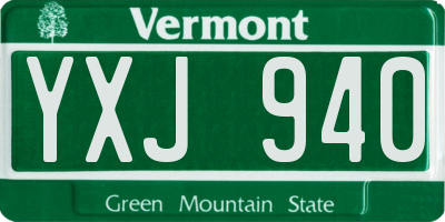 VT license plate YXJ940