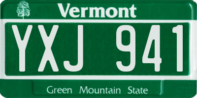 VT license plate YXJ941