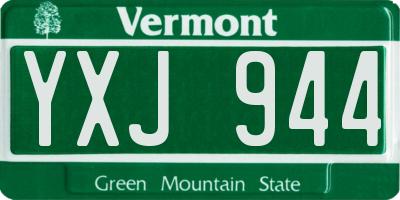 VT license plate YXJ944