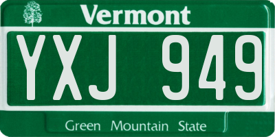 VT license plate YXJ949