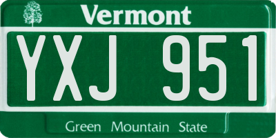 VT license plate YXJ951