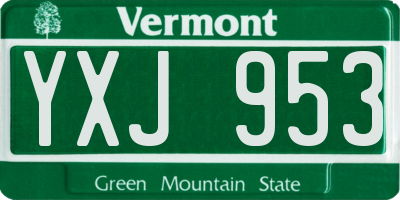 VT license plate YXJ953