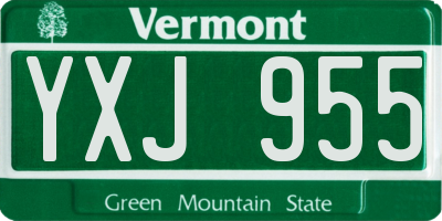 VT license plate YXJ955