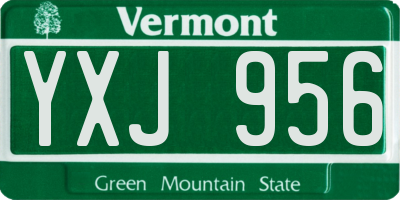 VT license plate YXJ956