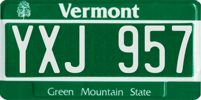 VT license plate YXJ957