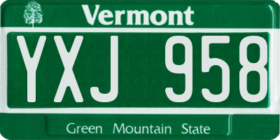 VT license plate YXJ958