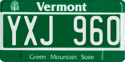 VT license plate YXJ960
