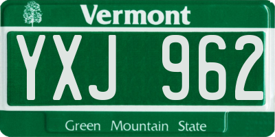 VT license plate YXJ962