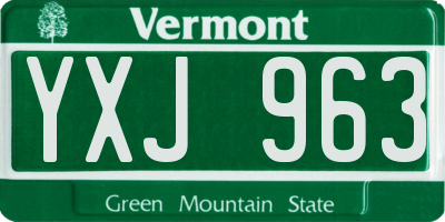 VT license plate YXJ963