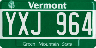 VT license plate YXJ964