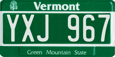 VT license plate YXJ967
