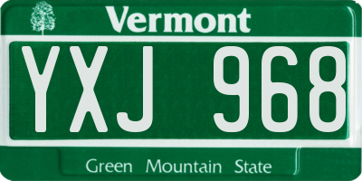 VT license plate YXJ968