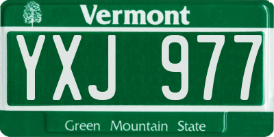 VT license plate YXJ977