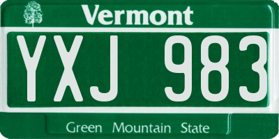 VT license plate YXJ983