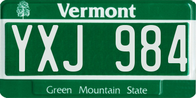 VT license plate YXJ984
