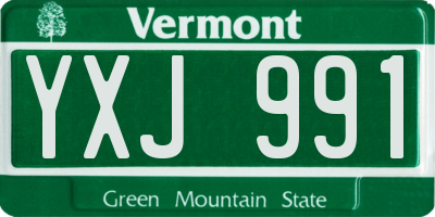 VT license plate YXJ991