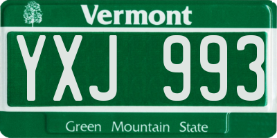 VT license plate YXJ993