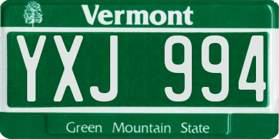 VT license plate YXJ994