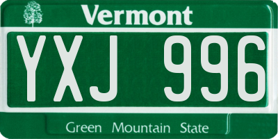 VT license plate YXJ996