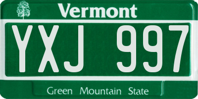 VT license plate YXJ997