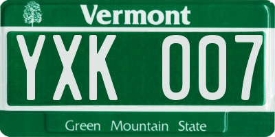 VT license plate YXK007
