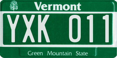 VT license plate YXK011